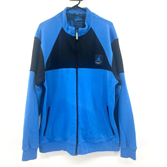 Nike Air Jordan Jumpman Flight Zip Up Blue Black Sweatshirt Men's XXL - Picture 1 of 5